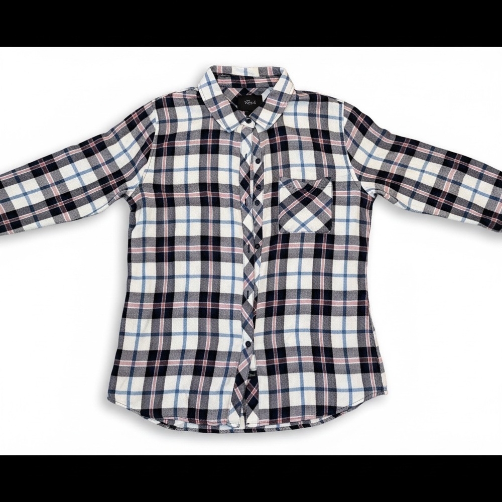 Rails Black and White Plaid Casual Button Down Shirt